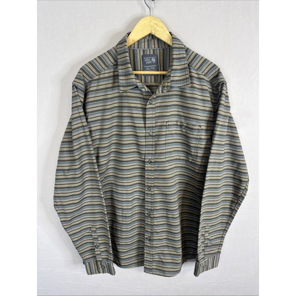 Mountain Hardwear Striped Button Down Shirt Mens XL Outdoor Hiking